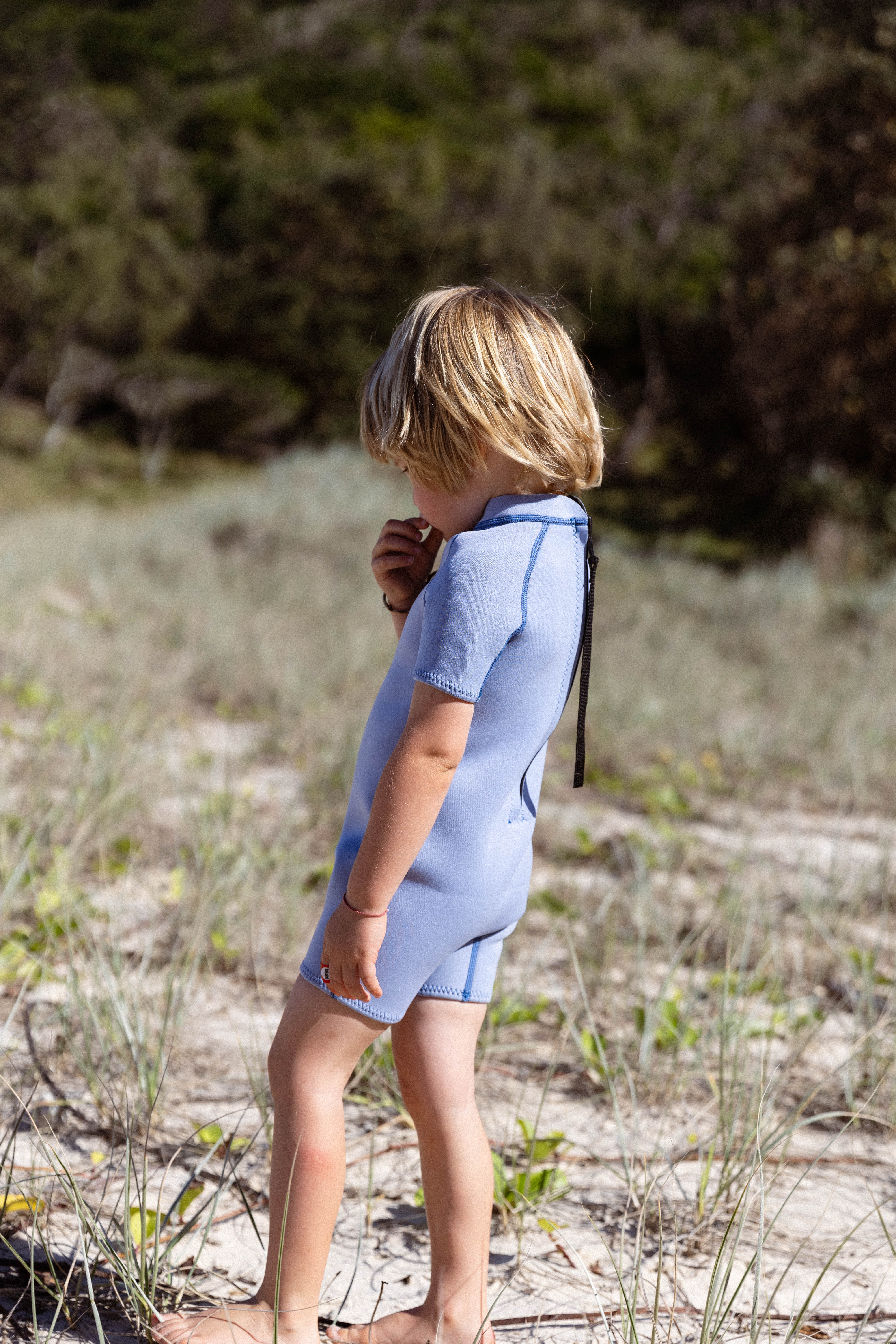 Short Sleeve Springsuit - Dusty Blue/Marine Blue