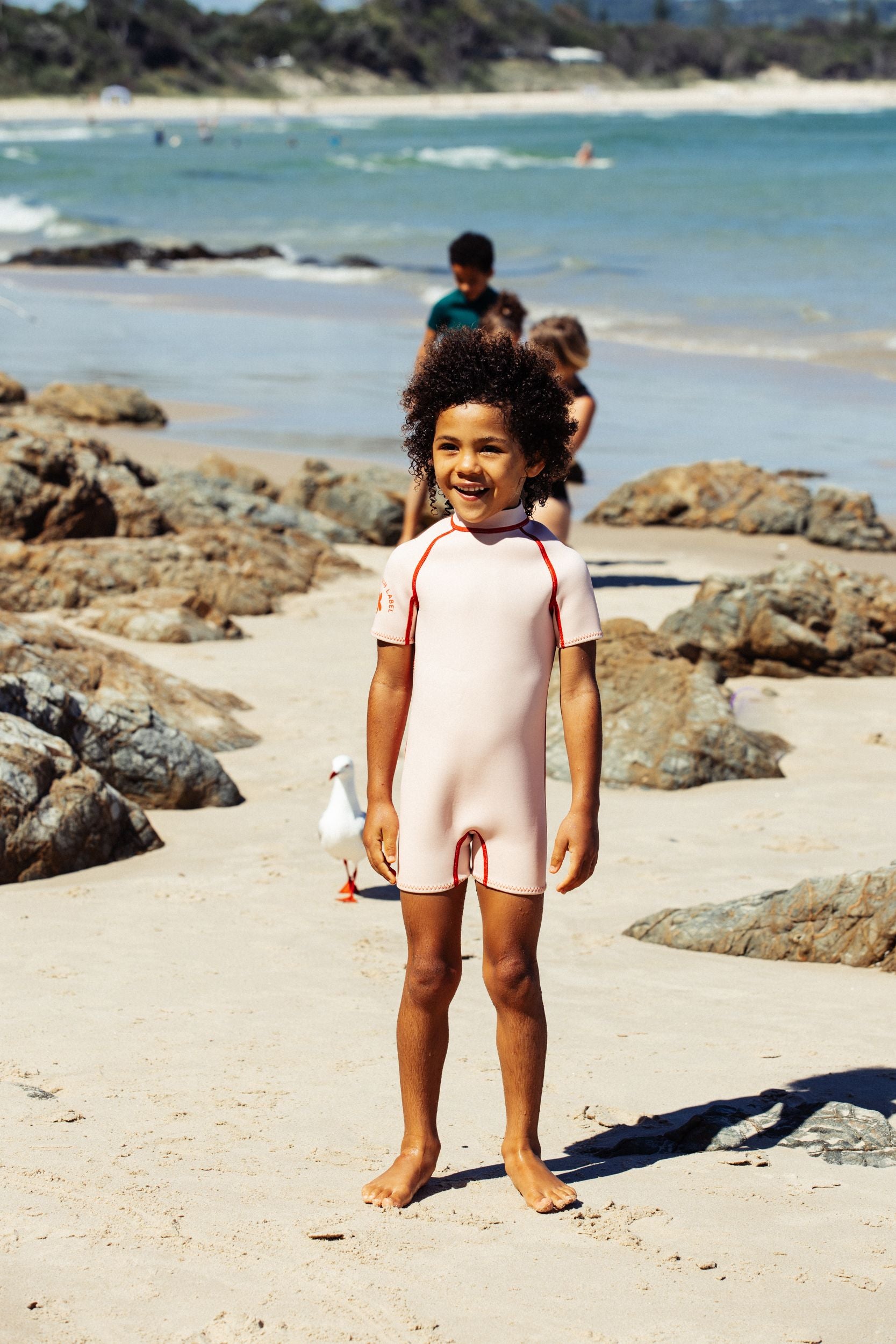 Short Sleeve Springsuit - Powder Pink/Tomato