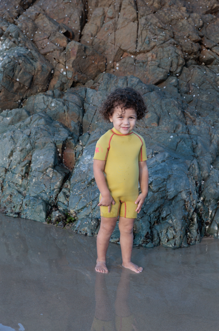 Short Sleeve Springsuit - Mustard/Tomato