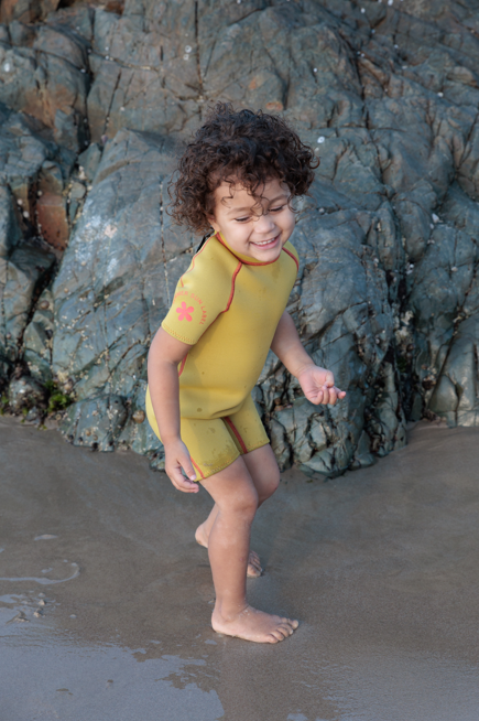 Short Sleeve Springsuit - Mustard/Tomato