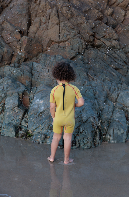 Short Sleeve Springsuit - Mustard/Tomato