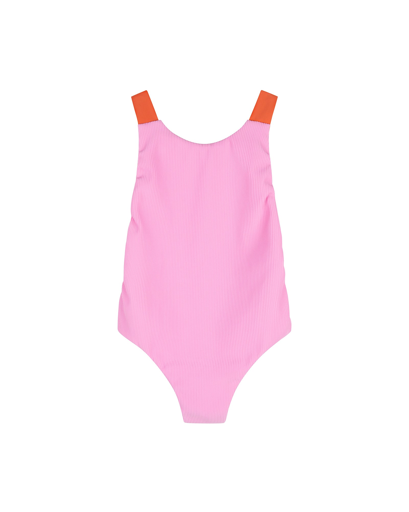 Sunback Swimsuit - Pink with Burnt Orange Back
