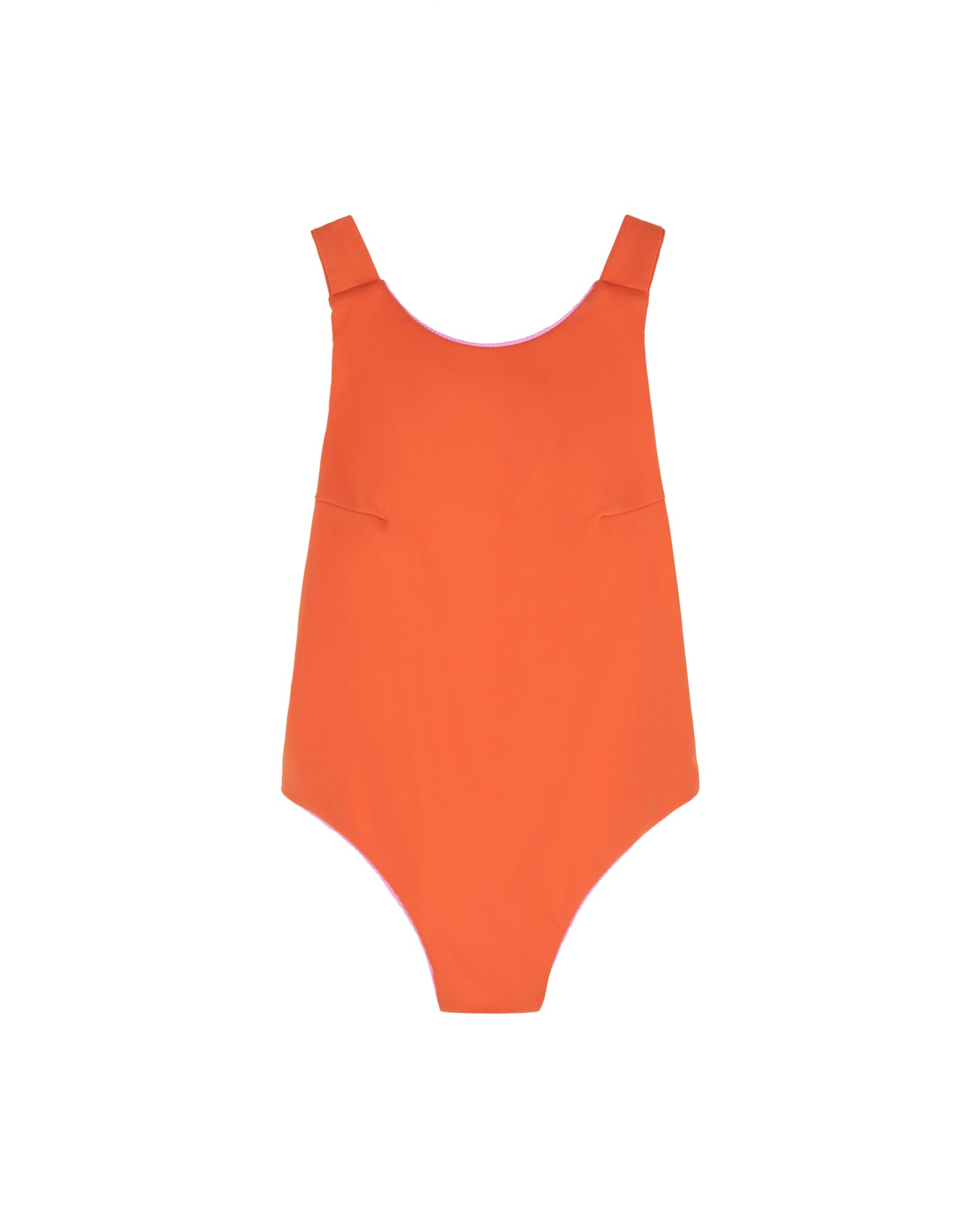 Sunback Swimsuit - Pink with Burnt Orange Back