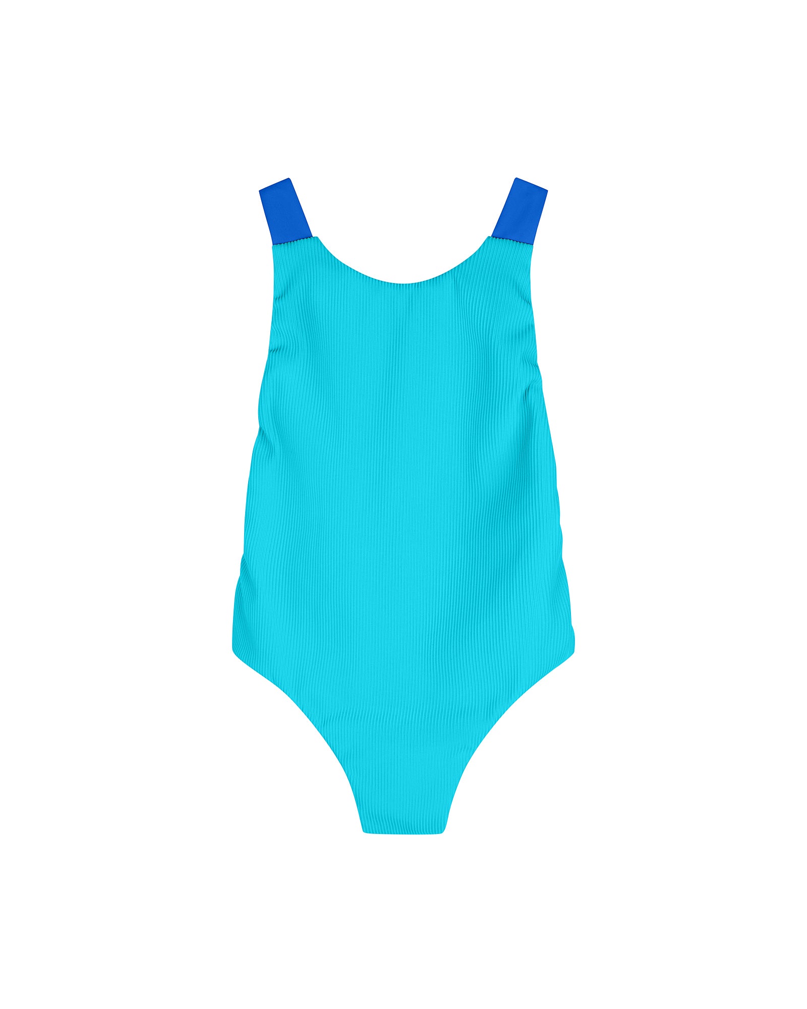 Sunback Swimsuit - Turquoise with Royal Blue Back