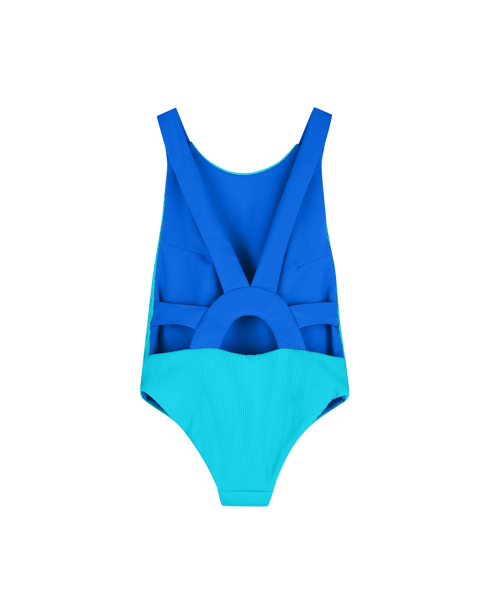 Sunback Swimsuit - Turquoise with Royal Blue Back