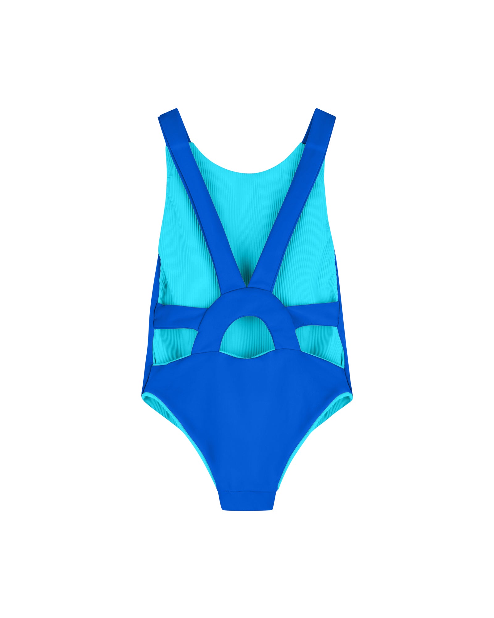 Sunback Swimsuit - Turquoise with Royal Blue Back