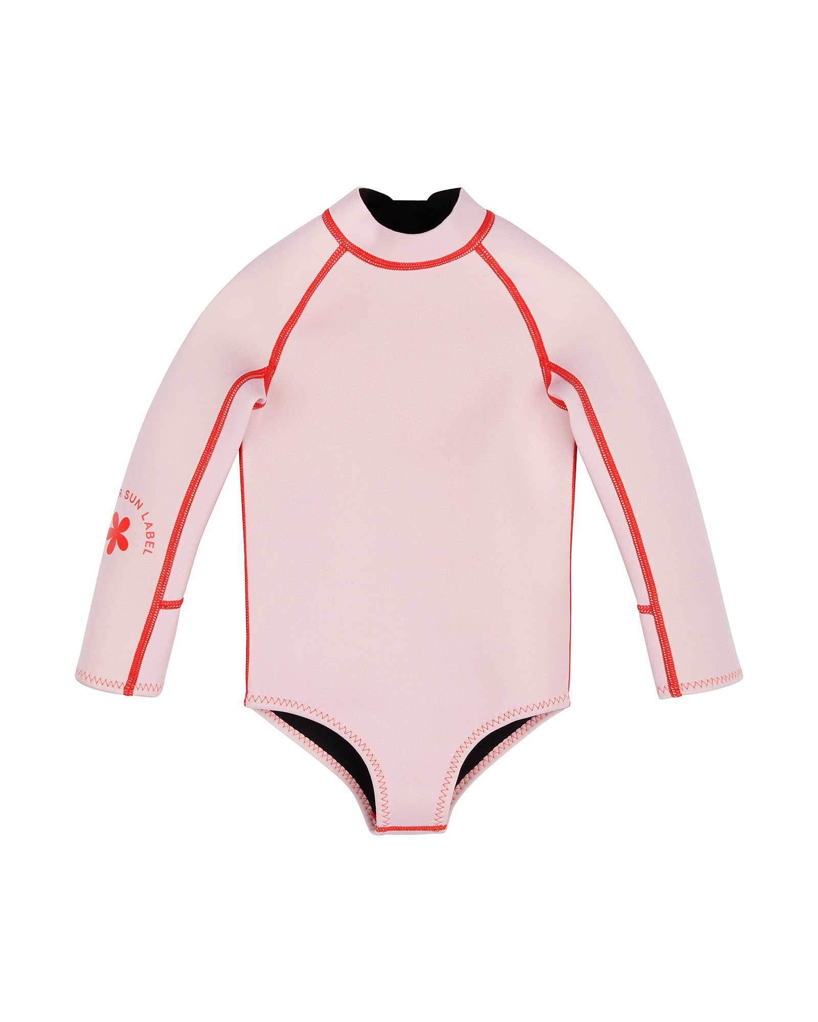 Long Sleeve Paddle Suit - Powder Pink/Tomato