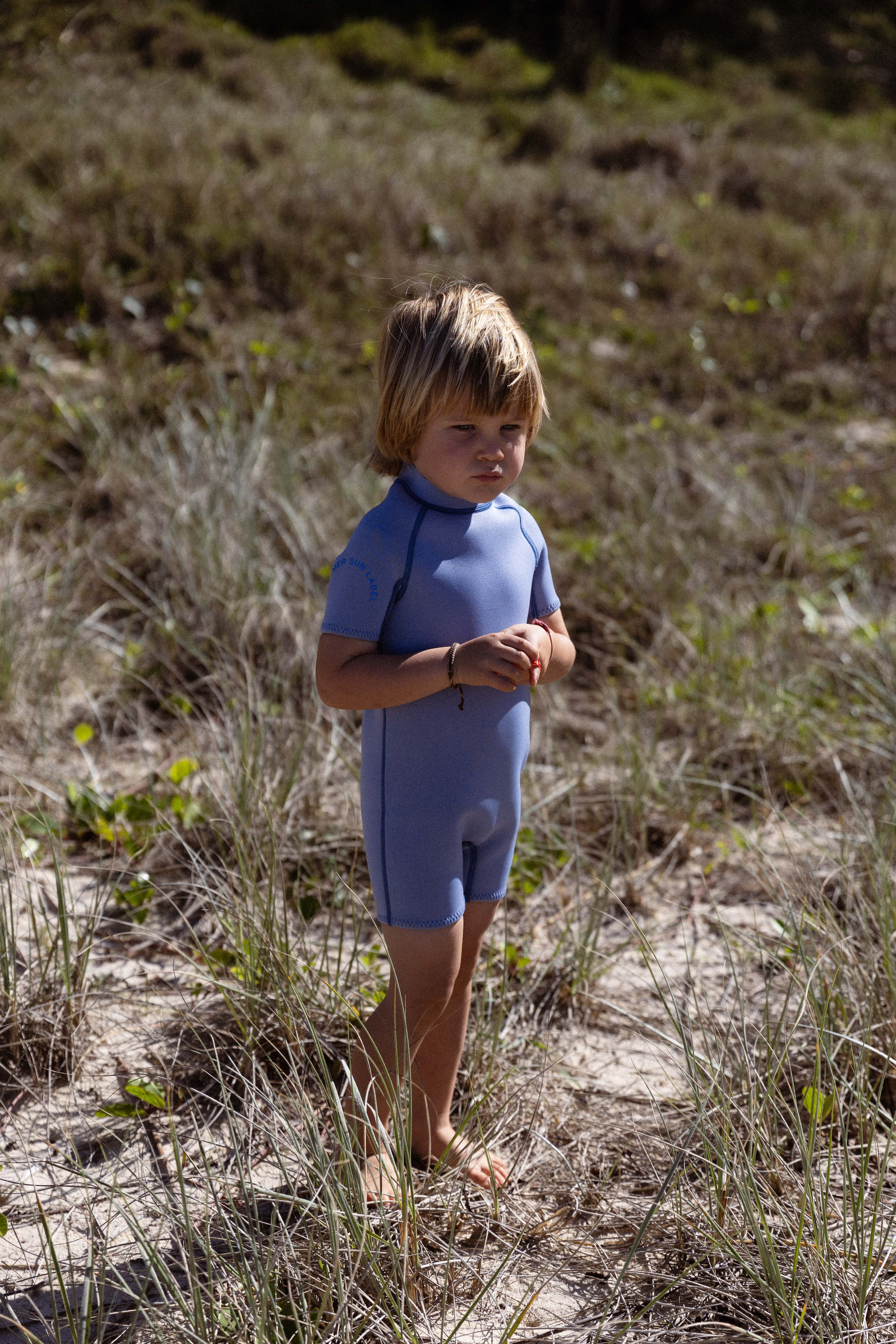 Short Sleeve Springsuit - Dusty Blue/Marine Blue