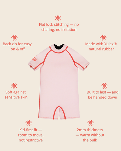 Short Sleeve Springsuit - Powder Pink/Tomato