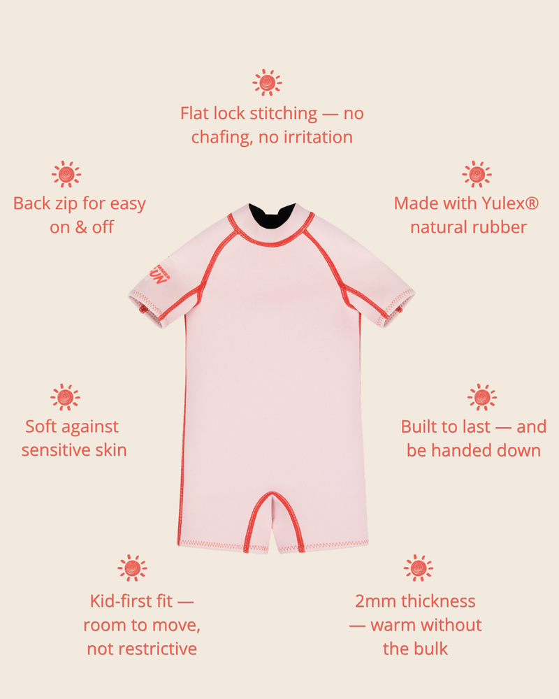 Short Sleeve Springsuit - Powder Pink/Tomato
