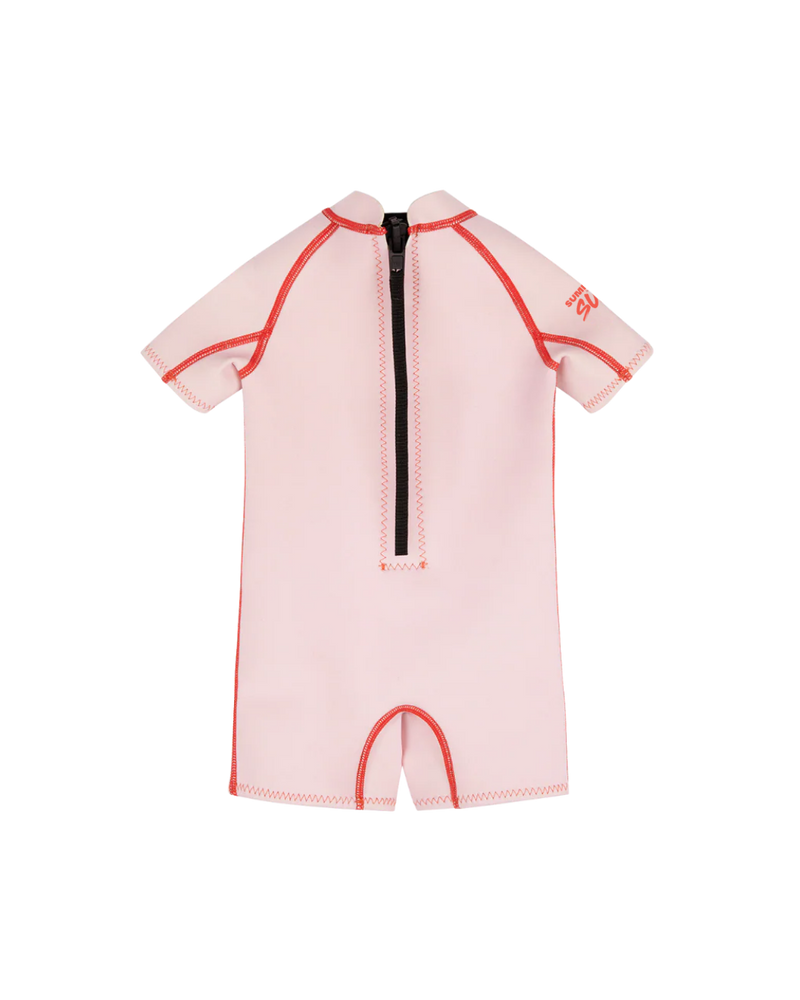 Short Sleeve Springsuit - Powder Pink/Tomato