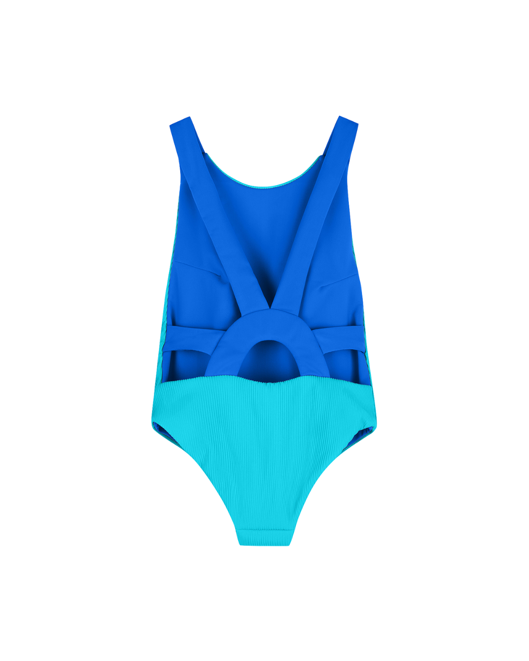 Sunback Swimsuit - Turquoise with Royal Blue Back