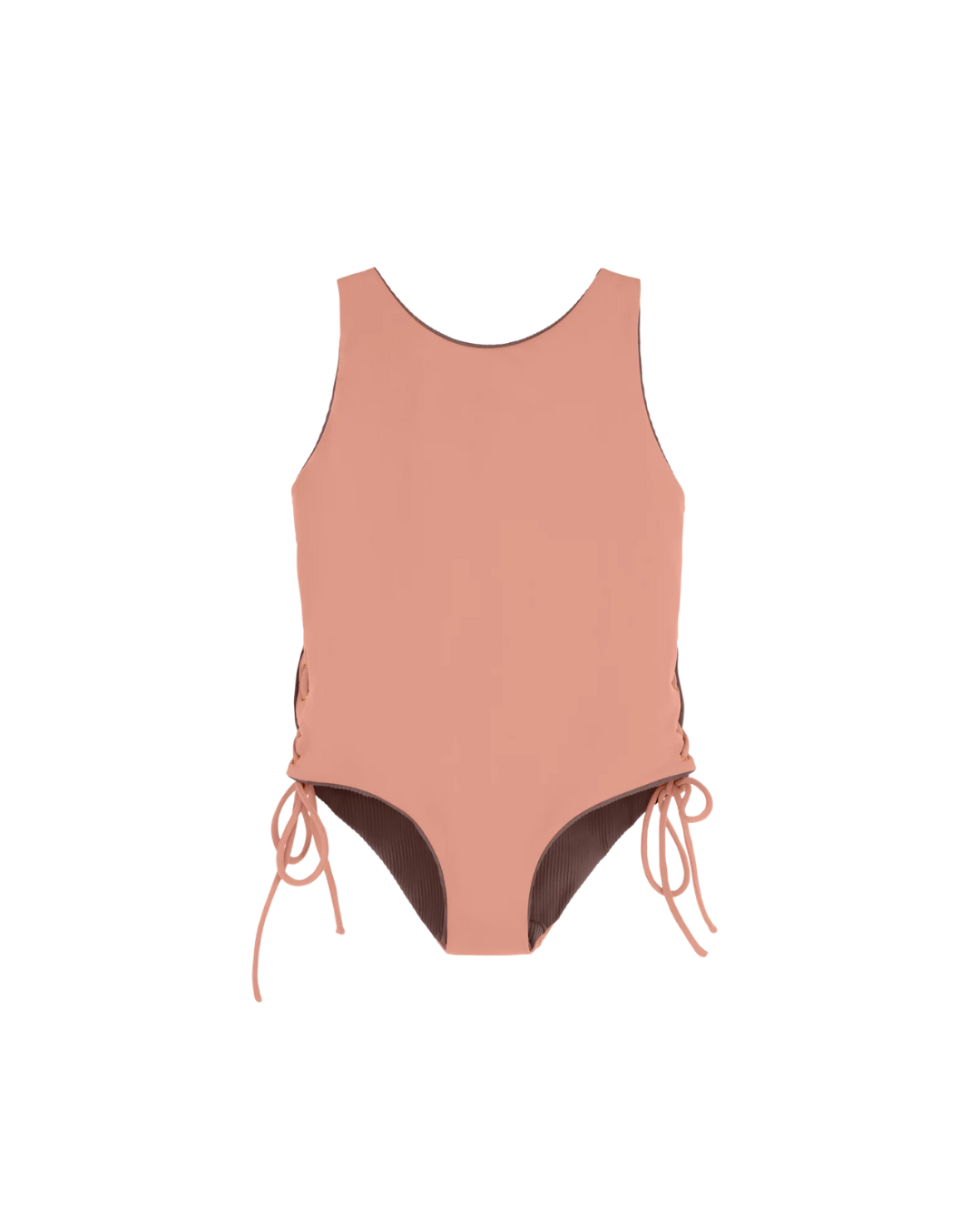Tie Side Swimsuit - Chocolate with Honey Glow Tie Sides