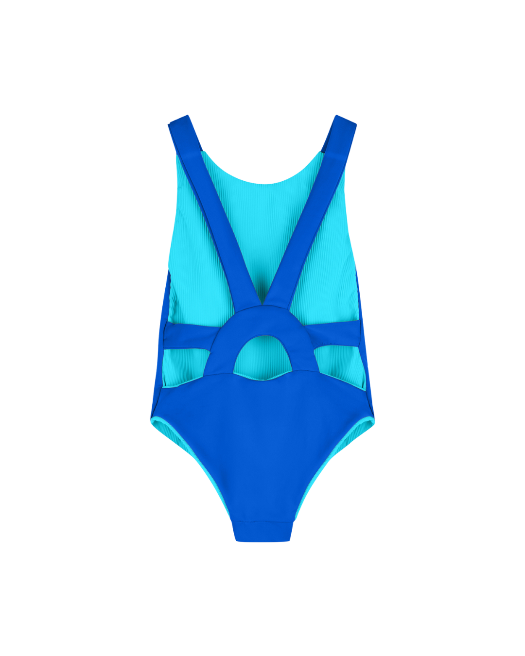 Sunback Swimsuit - Turquoise with Royal Blue Back