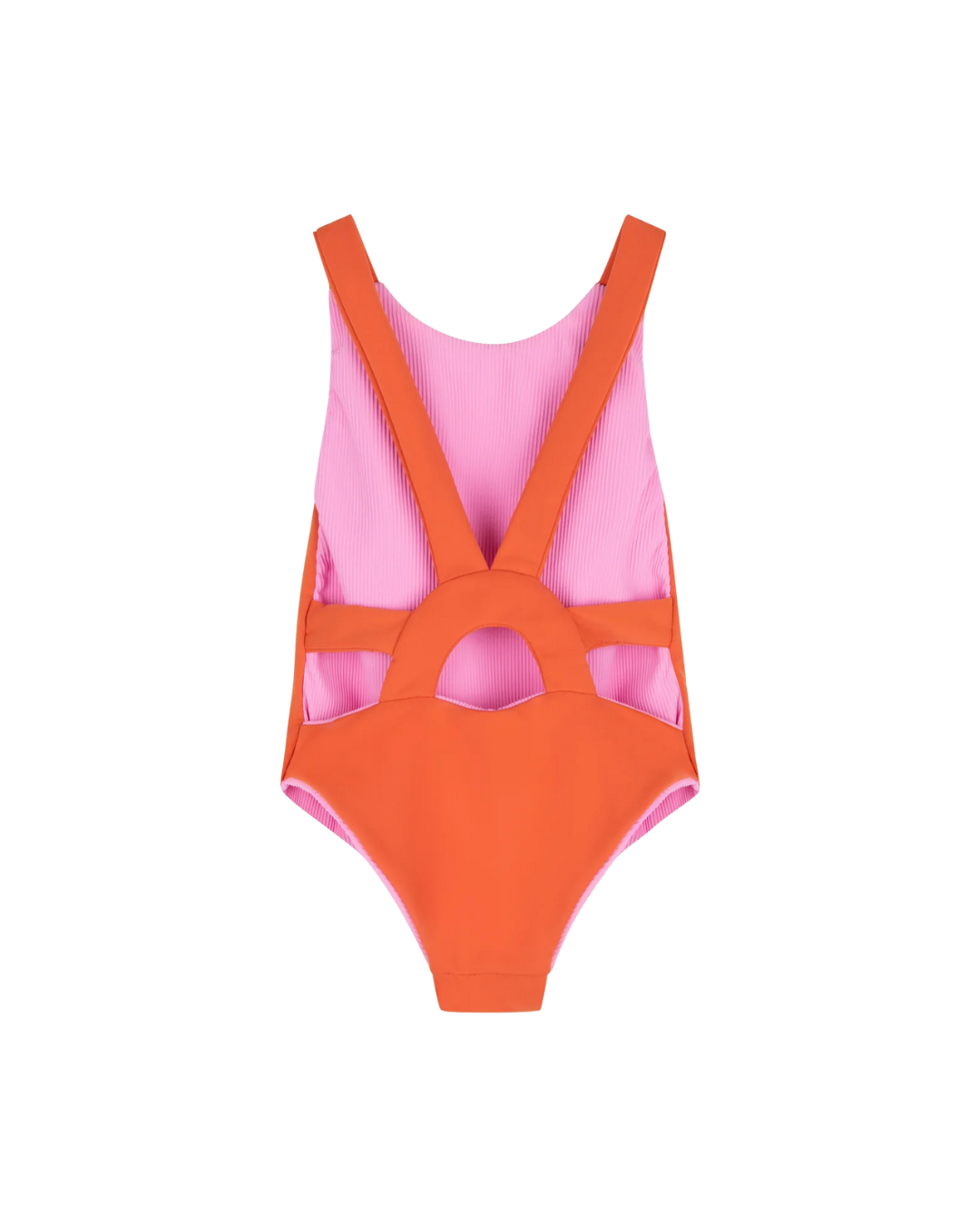 Sunback Swimsuit  - Pink with Burnt Orange Back