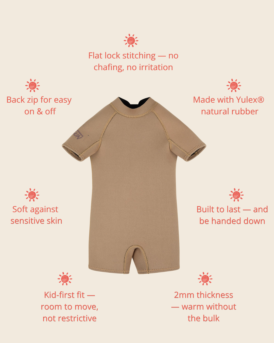 Short Sleeve Springsuit - Mocha