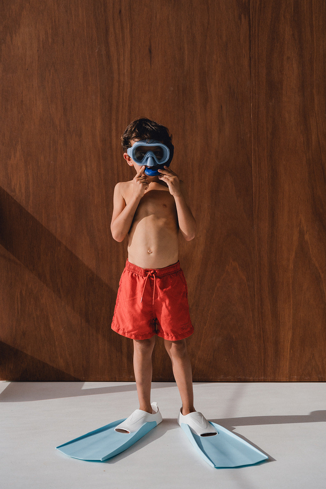 Chilli Red with Tomato Stripe Boardshort