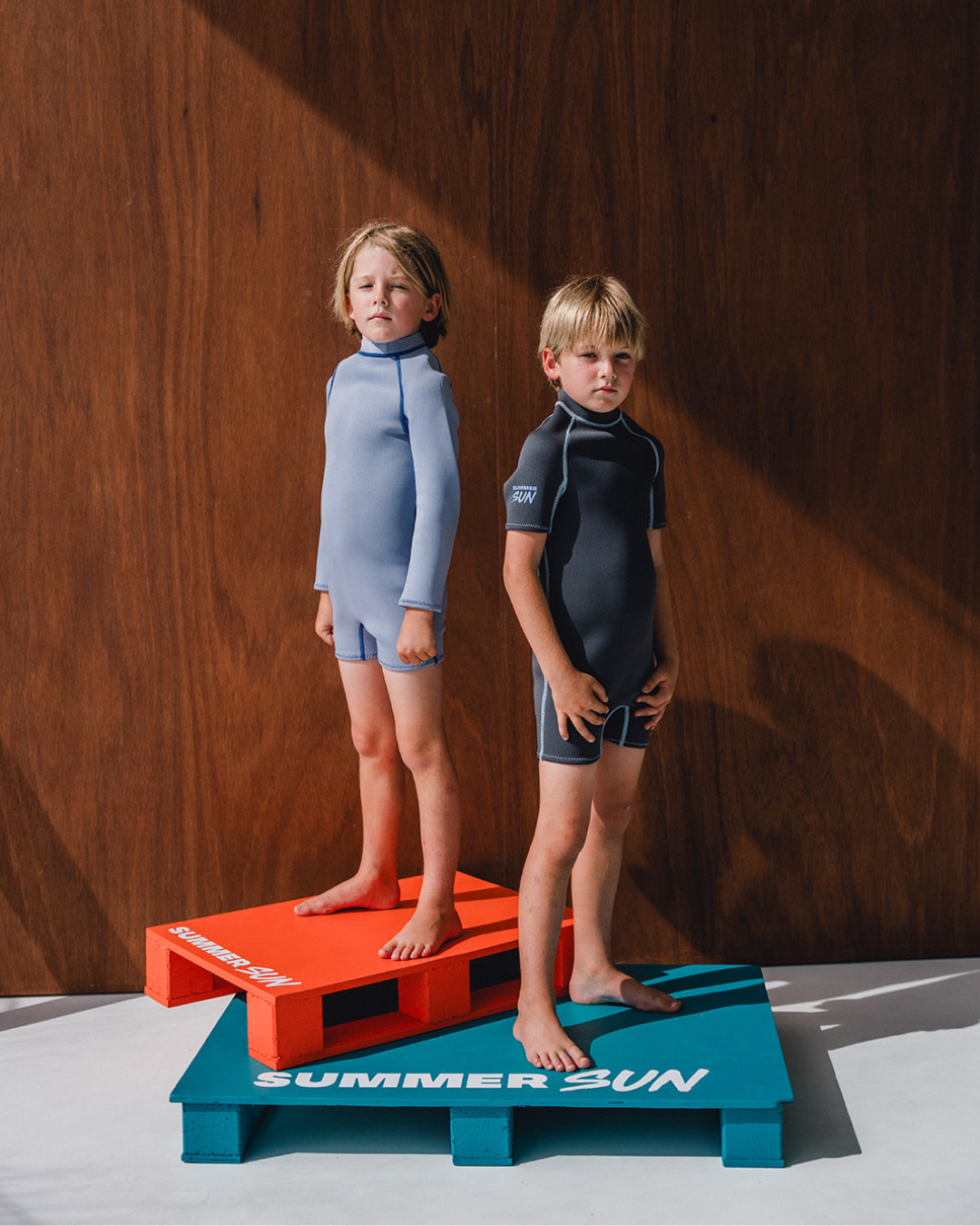 Short Sleeve Springsuit - Charcoal/Dusty Blue