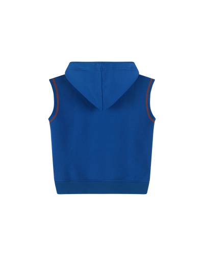 Sleeveless Hoodie - Marine/Mandarin