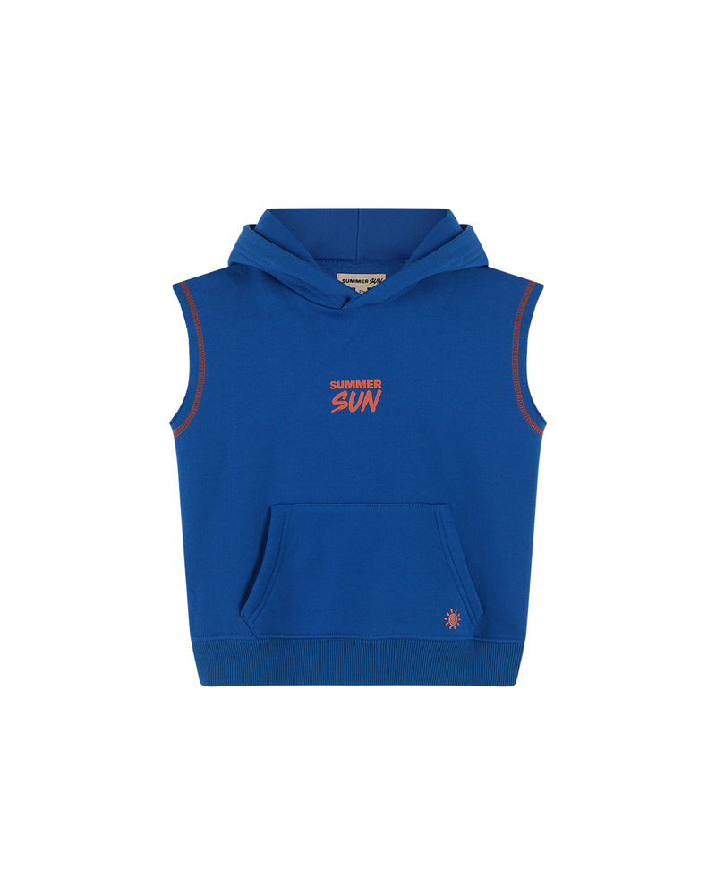 Sleeveless Hoodie - Marine/Mandarin
