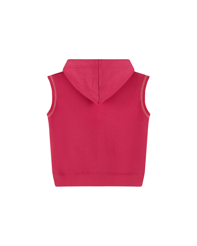 Sleeveless Hoodie - Candy Pink/Powder Pink