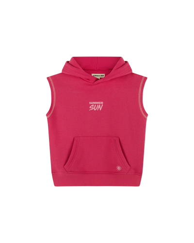 Sleeveless Hoodie - Candy Pink/Powder Pink