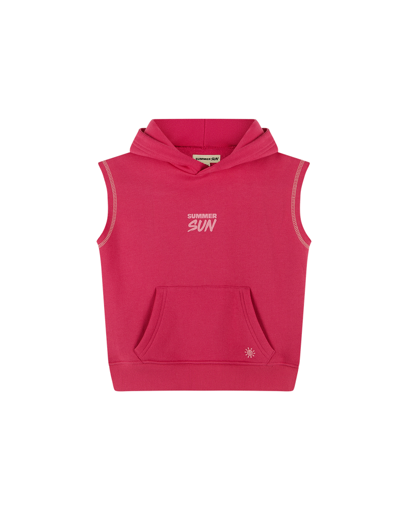 Sleeveless Hoodie - Candy Pink/Powder Pink