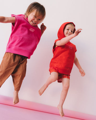 Sleeveless Hoodie - Candy Pink/Powder Pink