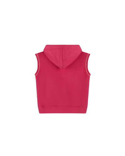 Sleeveless Hoodie - Candy Pink/Powder Pink