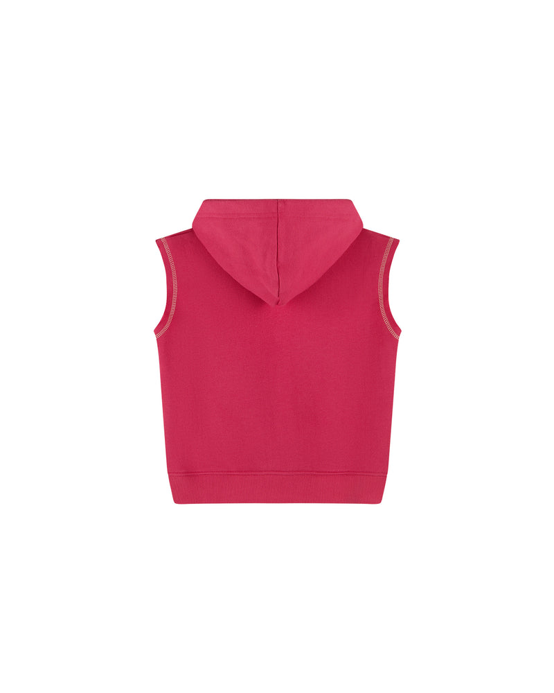 Sleeveless Hoodie - Candy Pink/Powder Pink