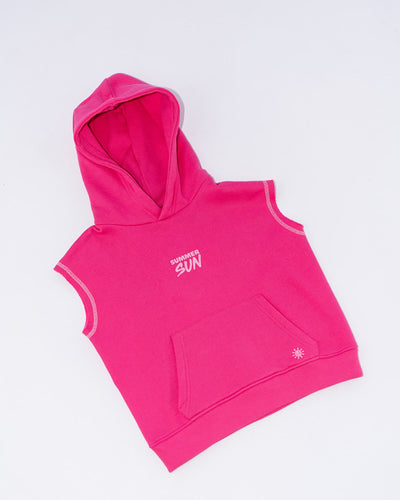 Sleeveless Hoodie - Candy Pink/Powder Pink