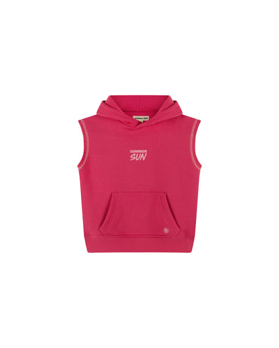 Sleeveless Hoodie - Candy Pink/Powder Pink