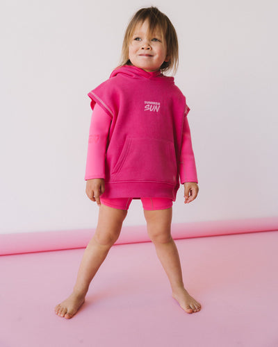 Sleeveless Hoodie - Candy Pink/Powder Pink