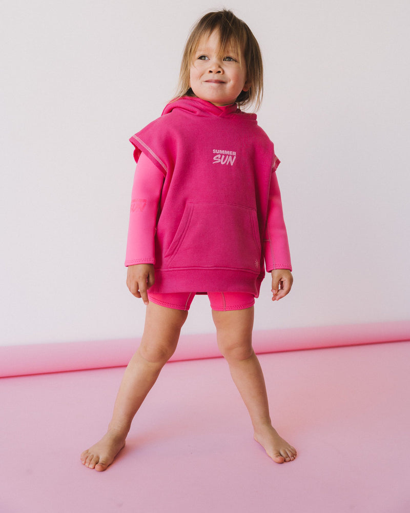 Sleeveless Hoodie - Candy Pink/Powder Pink