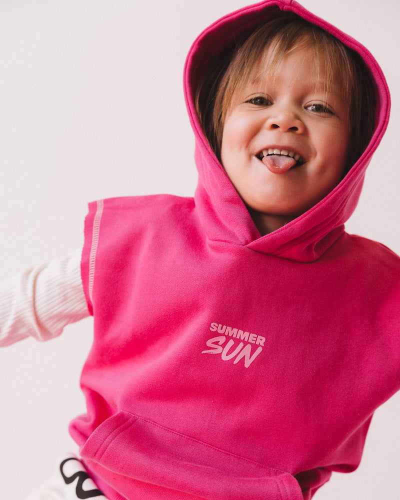 Sleeveless Hoodie - Candy Pink/Powder Pink
