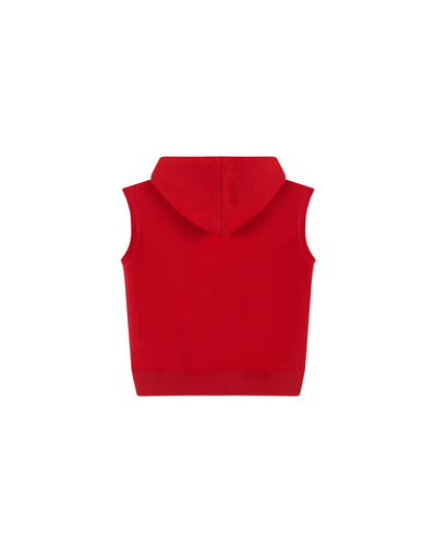Sleeveless Hoodie - Chilli/Candy Pink