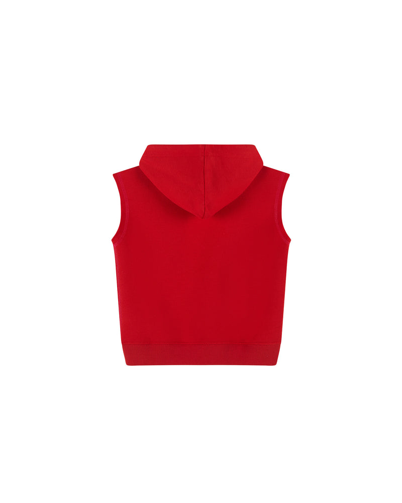 Sleeveless Hoodie - Chilli/Candy Pink