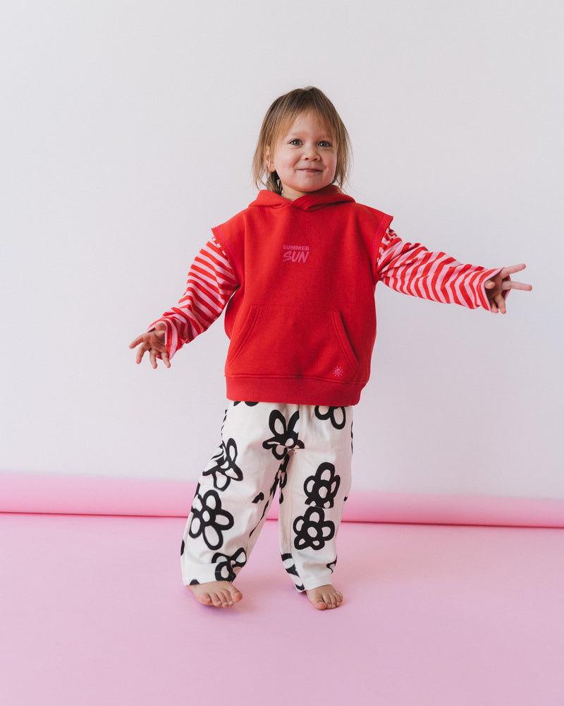 Sleeveless Hoodie - Chilli/Candy Pink