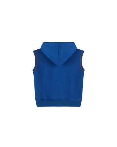 Sleeveless Hoodie - Marine/Mandarin